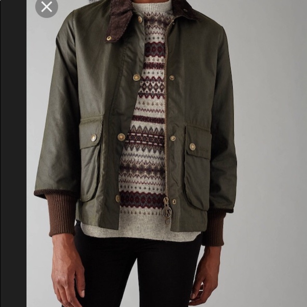 Barbour border heritage chopped border wax women